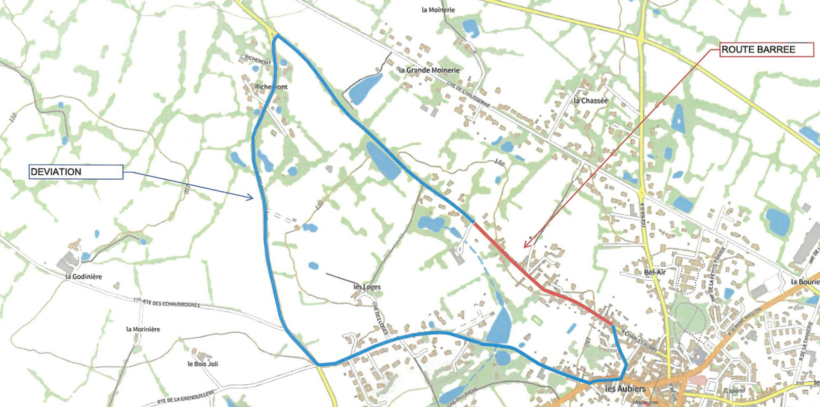plan déviation rue de l'arceau