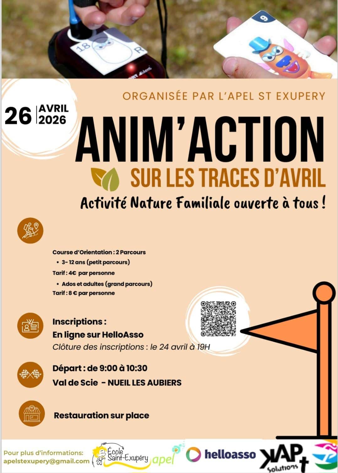 course d'orientation sur les taces d'avril